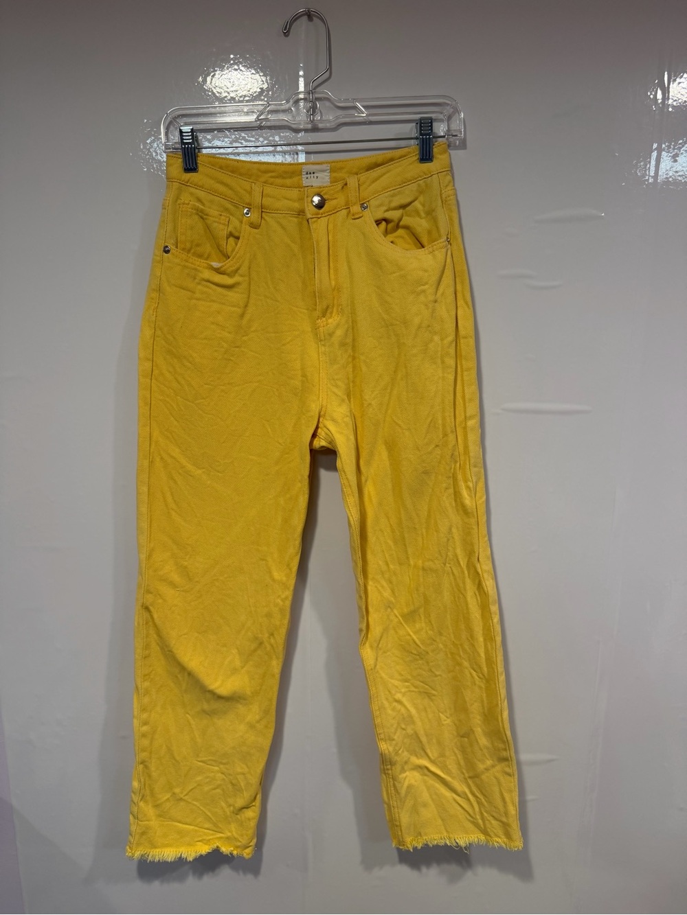 Bright Yellow Dee Elly High-Waist Straight Leg Jeans